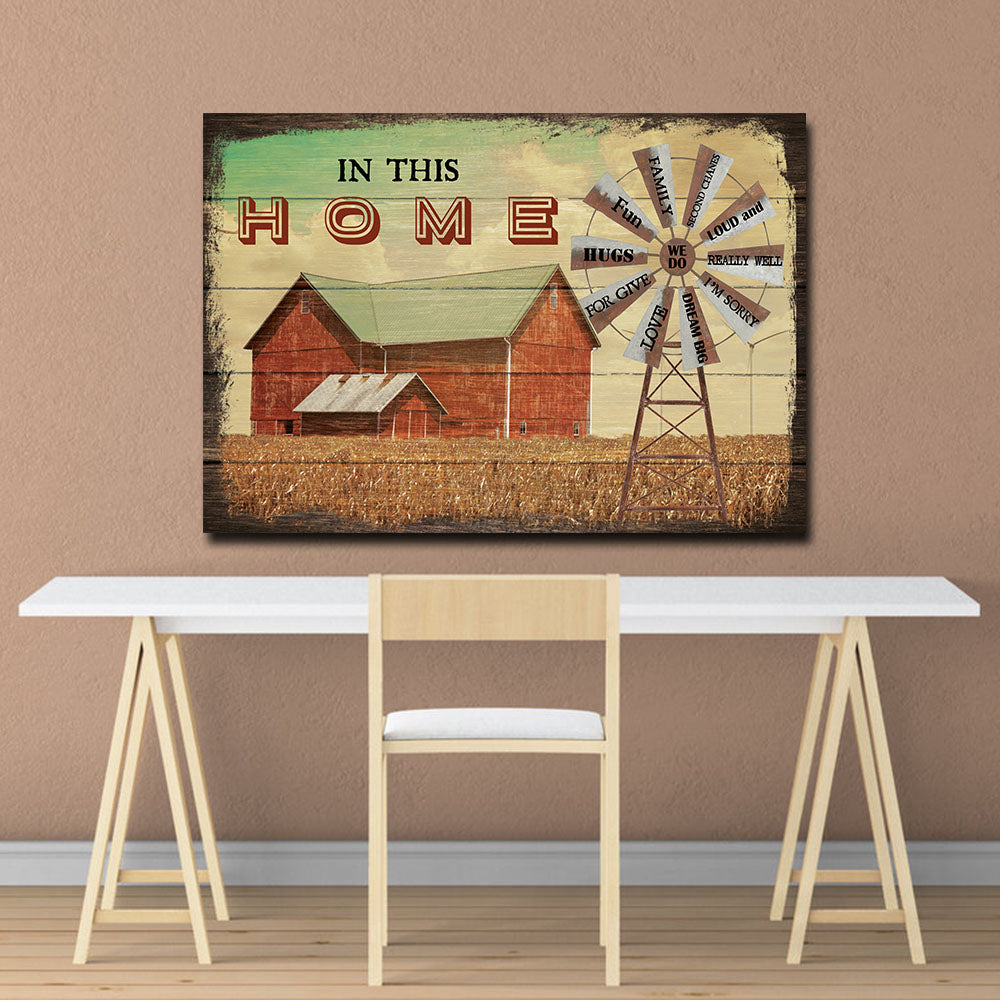 In this home we do love, hugs, fun, Gift for Family Canvas, Wall-art Canvas