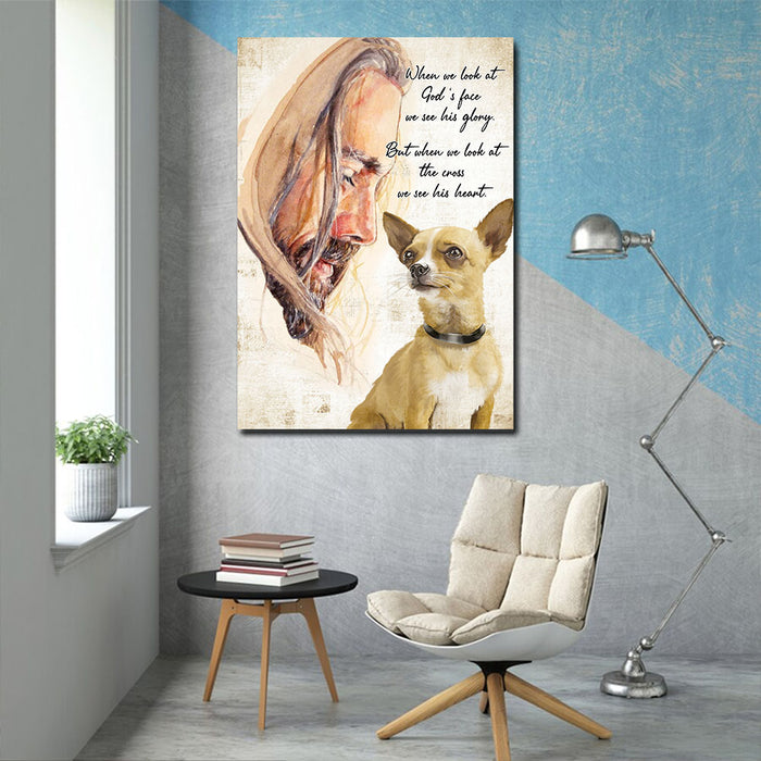 When we look al God's face we see his glory, Dogs lover Canvas, Wall-art Canvas