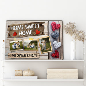 Home sweet home, Family Canvas, Personalized Canvas