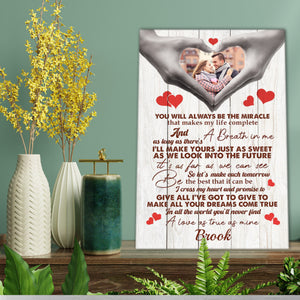 You will always be the miracle that makes my life complete, Couple Canvas, Personalized Canvas