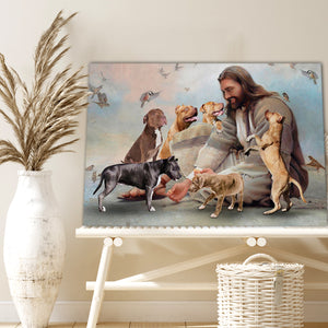 Bulldog and God, God Canvas, Dogs lover Canvas