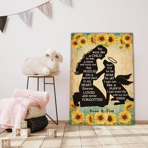 Girl and a Dog, you were like a child to me, Gift for Her Canvas, Personalized Canvas