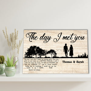 The day I met you, I found my missing piece, Personalized Canvas, Couple Canvas