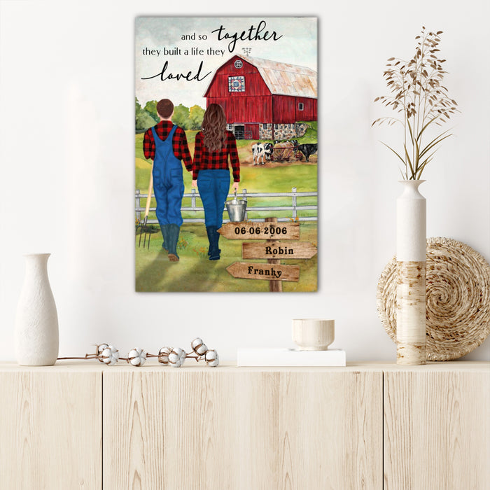 And so together they built a life they loved, Gift for Couple Canvas, Personalized Canvas