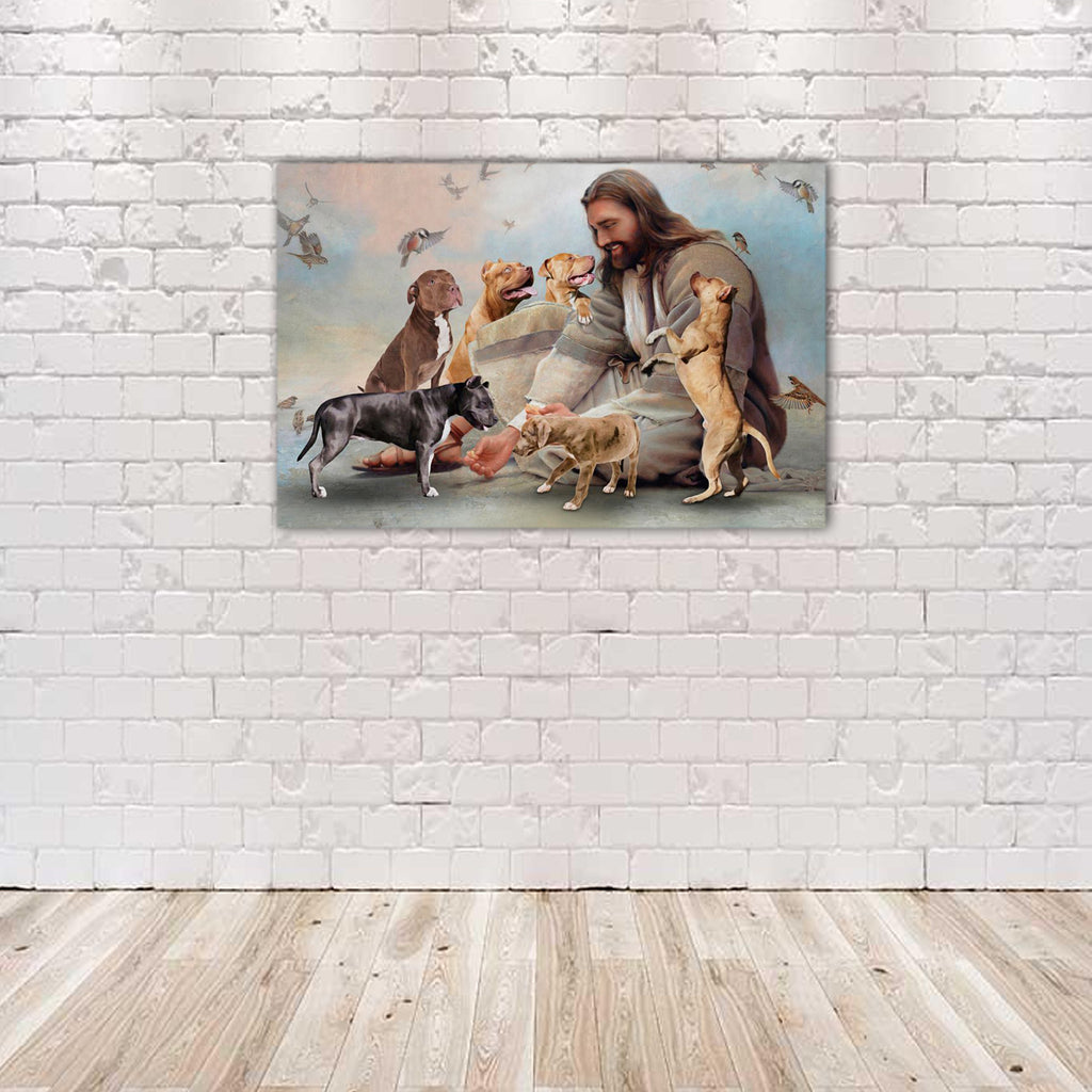 Bulldog and God, God Canvas, Dogs lover Canvas