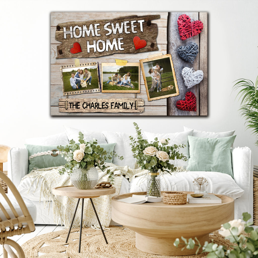 Home sweet home, Family Canvas, Personalized Canvas