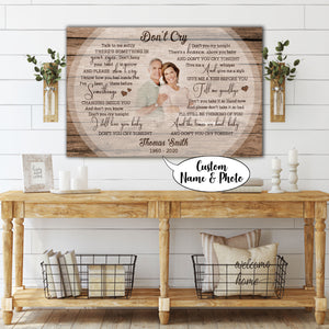 Don't cry, talk to me softy there's something in your eyes, Couple Canvas, Personalized Canvas