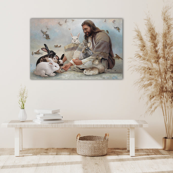 God and Rabbits, Rabbit lover Canvas, God Canvasv