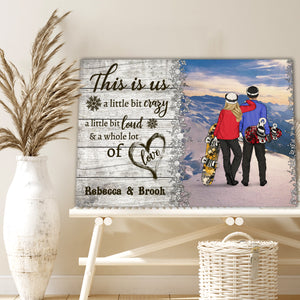 Snowboards, This is us, a little bit of crazy, Couple Canvas, Personalized Canvas