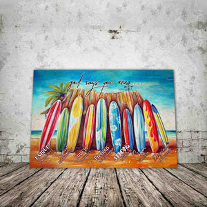 God says you are, Surf board Canvas, Gift Idea Canvas