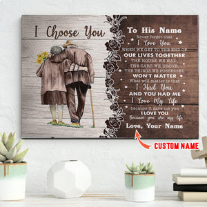 I love you because you are my life, Couple Canvas, Personalized Canvas