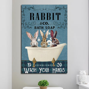 Rabbit Co bath soap wash your hands, Funny Canvas, Wal-art Canvas